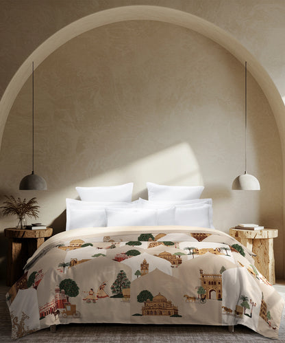 Classic Safarnama Double AC Blanket/Comforter, Awadhi Ride| 210 TC Cotton Shell 150 GSM Polyester Filling