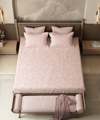 Home Essential Pastel Poetry Floral King Bedsheet, IRAJA BLUSH|144TC Cotton| 2 Pillow Covers