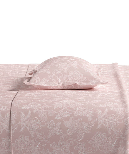 Home Essential Pastel Poetry Floral King Bedsheet, IRAJA BLUSH|144TC Cotton| 2 Pillow Covers