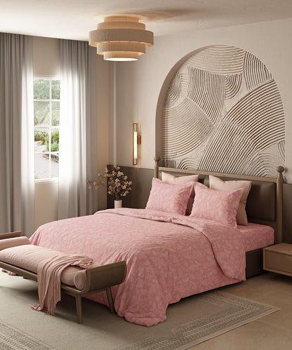 Home Essential Pastel Poetry Floral Bedsheet, NITARA PEONY|144TC Cotton| 2 Pillow Covers