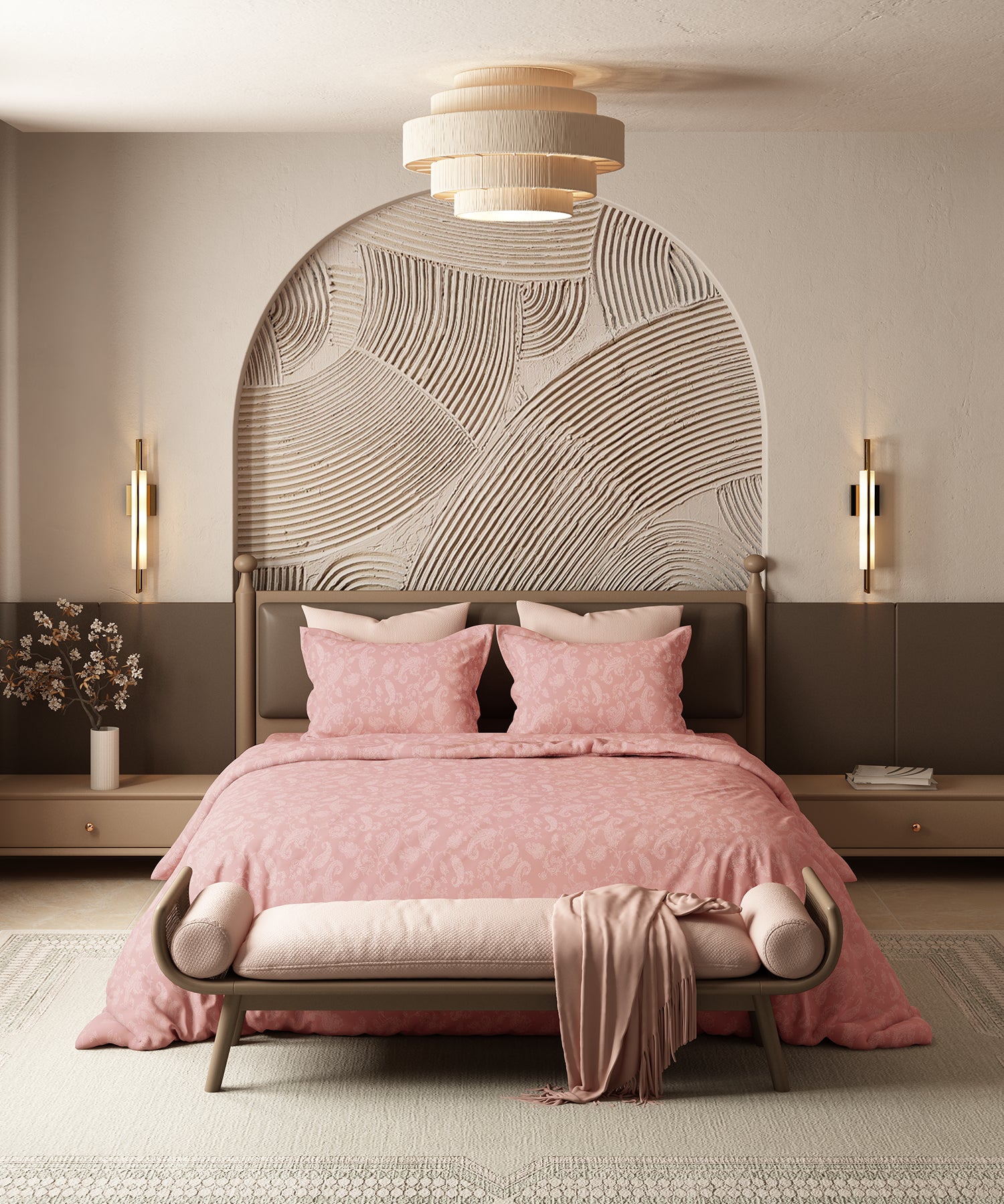 Home Essential Pastel Poetry Floral Bedsheet, NITARA PEONY|144TC Cotton| 2 Pillow Covers