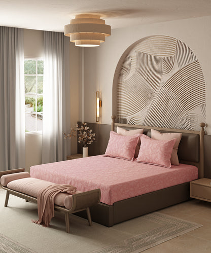 Home Essential Pastel Poetry Floral Bedsheet, NITARA PEONY|144TC Cotton| 2 Pillow Covers