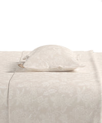 Home Essential Pastel Poetry Floral King Fitted Bedsheet,IRAJA BUTTER|144TC Cotton| 2 Pillow Covers