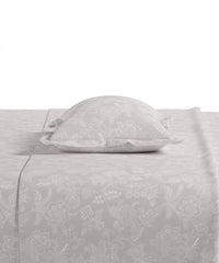 Home Essential Pastel Poetry Floral King Fitted Bedsheet, IRAJA PEPPER|144TC Cotton| 2 Pillow Covers