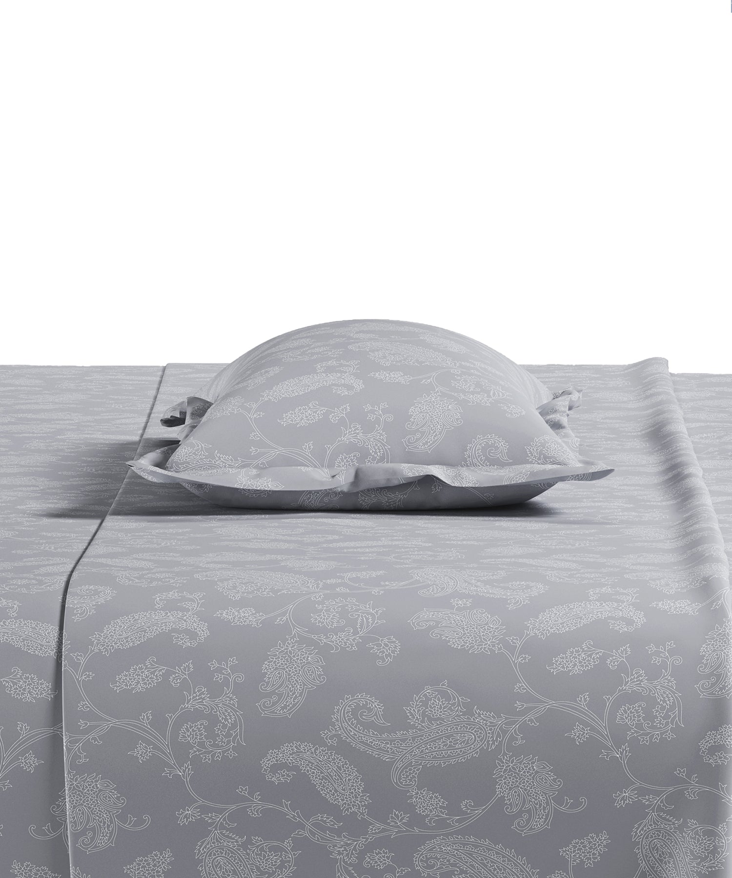 Home Essential Pastel Poetry Floral Fitted Bedsheet, NITARA CLOUD|144TC Cotton| 2 Pillow Covers