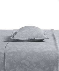 Home Essential Pastel Poetry Floral King Fitted Bedsheet, NITARA CLOUD|144TC Cotton| 2 Pillow Covers