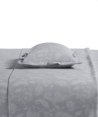 Home Essential Pastel Poetry Floral Fitted Bedsheet, NITARA CLOUD|144TC Cotton| 2 Pillow Covers