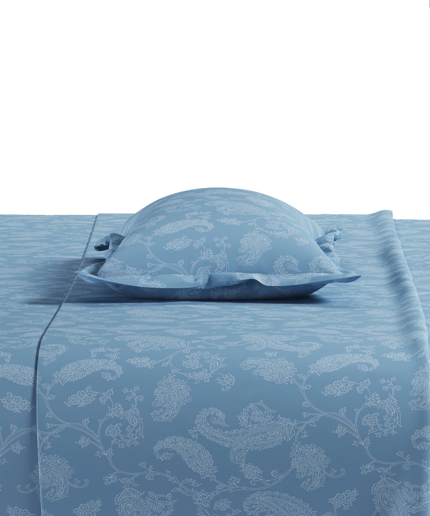 Home Essential Pastel Poetry Floral Fitted Bedsheet, NITARA COPENHAGEN|144TC Cotton| 2 Pillow Covers