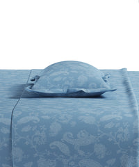 Home Essential Pastel Poetry Floral King Fitted Bedsheet, NITARA COPENHAGEN|144TC Cotton| 2 Pillow Covers