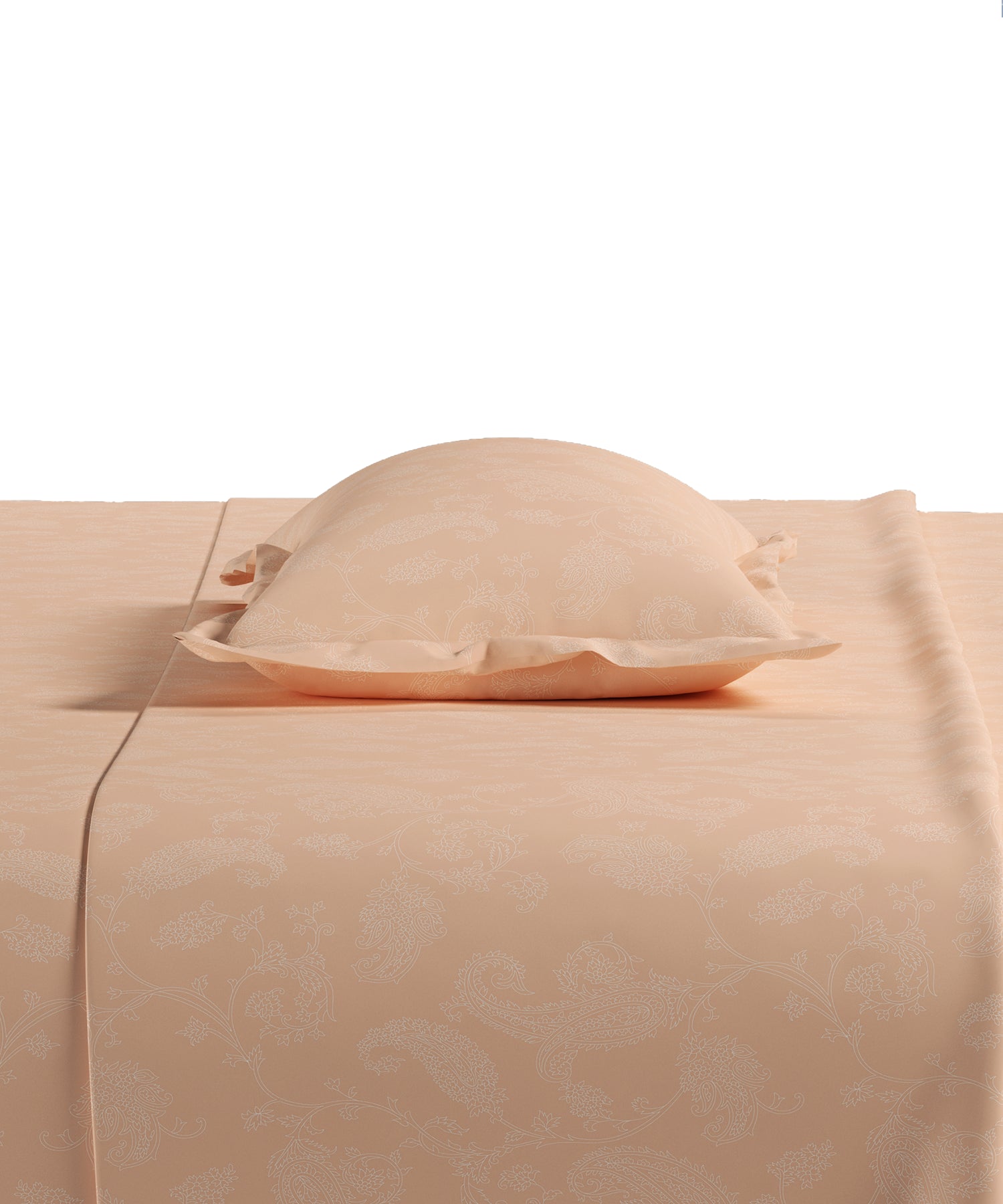 Home Essential Pastel Poetry Floral Fitted Bedsheet, NITARA MARMALADE|144TC Cotton| 2 Pillow Covers