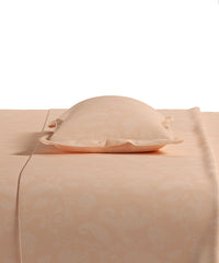 Home Essential Pastel Poetry Floral King Fitted Bedsheet, NITARA MARMALADE|144TC Cotton| 2 Pillow Covers