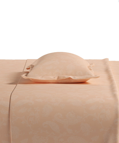 Home Essential Pastel Poetry Floral Fitted Bedsheet, NITARA MARMALADE|144TC Cotton| 2 Pillow Covers