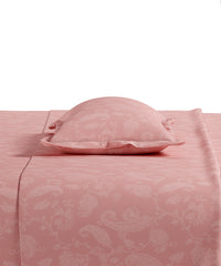 Home Essential Pastel Poetry Floral King Fitted Bedsheet, NITARA PEONY|144TC Cotton| 2 Pillow Covers