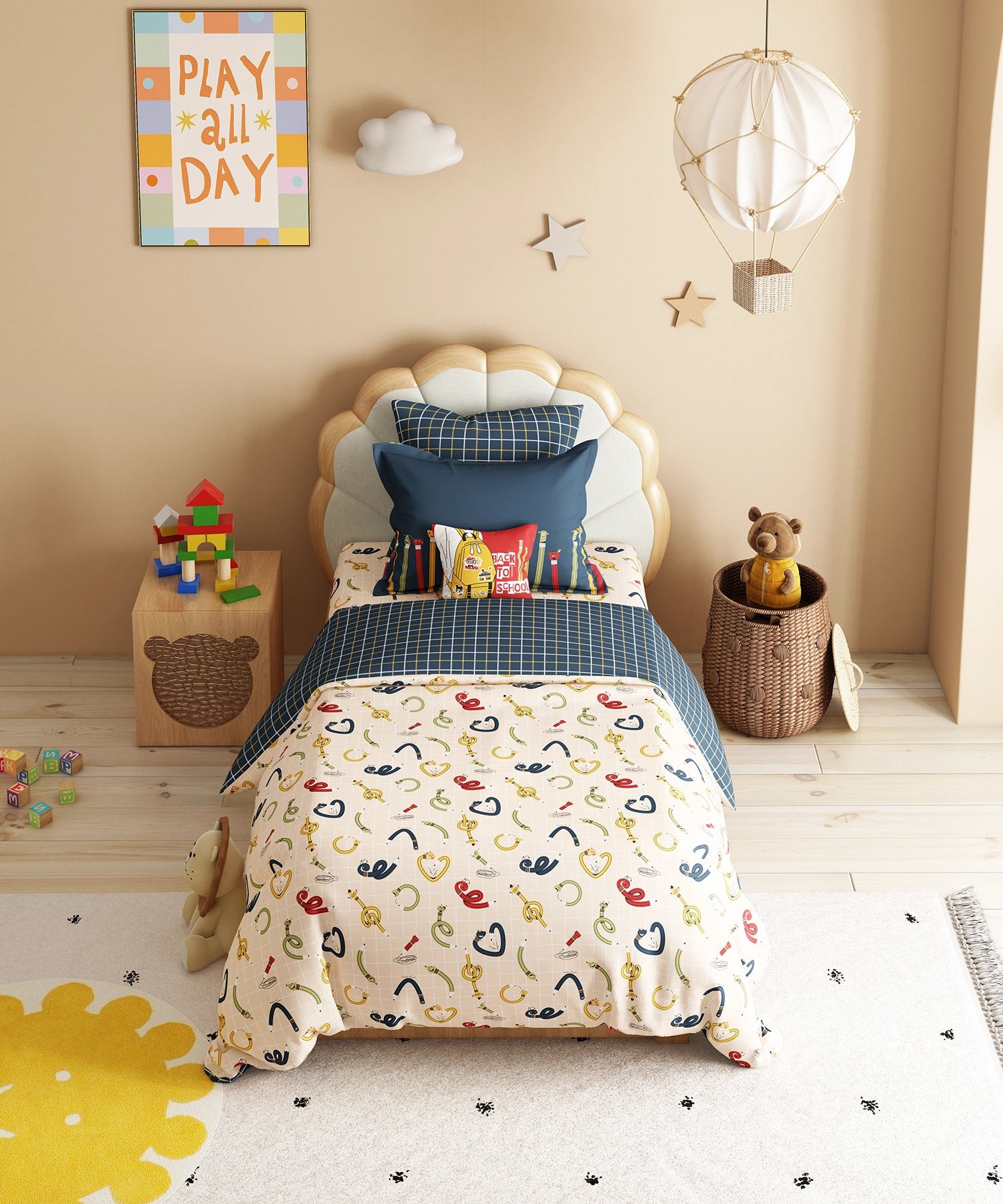 Duvet Cover Rustic Kids Bedding Arctic Animals Quilt Shams