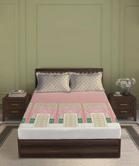 Gates Around The Globe King Bedsheet Set, Lirale| 180 TC Cotton| 2 Pillow Covers