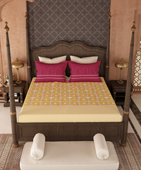 Road To Jaipur King Bedsheet Set,ANGAN RO ANAND|210 TC Cotton |2 Pillow Covers
