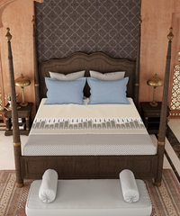 Road To Jaipur King Bedsheet Set, BAGICHI VAAS |210 TC Cotton |2 Pillow Covers