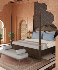Road To Jaipur King Bedsheet Set, BAGICHI VAAS |210 TC Cotton |2 Pillow Covers