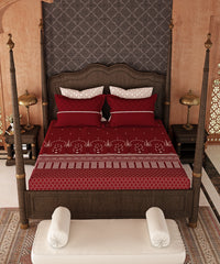 Road To Jaipur Double Duvet Set, GULAB GHAR|210 TC Cotton| 6 Pc Set