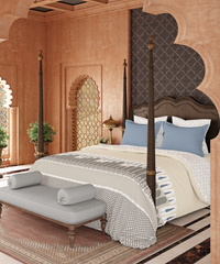Road To Jaipur Double Duvet Set, BAGICHI VAAS |210 TC Cotton| 6 Pc Set