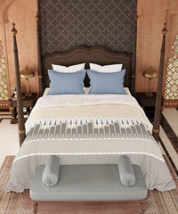 Road To Jaipur Double Duvet Set, BAGICHI VAAS |210 TC Cotton| 6 Pc Set