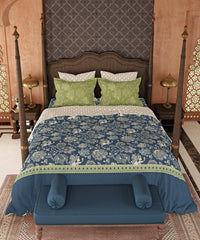 Road To Jaipur Double Duvet Set, CHAAP RANG |210 TC Cotton| 6 Pc Set