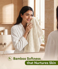 Cotton Bamboo Bath Towel, Beige| 450 GSM