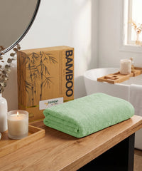 Cotton Bamboo Bath Towel, Sage Green| 450 GSM