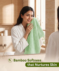 Cotton Bamboo Bath Towel, Sage Green| 450 GSM