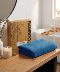 Cotton Bamboo Bath Towel, Blue| 450 GSM