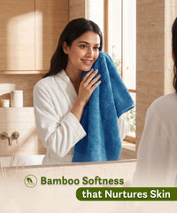 Cotton Bamboo Bath Towel, Blue| 450 GSM