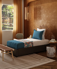 Home Essentials Namaste Bharat Single Bedsheet Set, Chhetinad Blue| 144 TC Cotton| 1 Pillow Cover