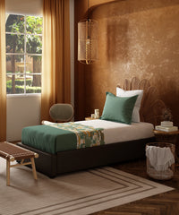 Home Essentials Namaste Bharat Single Bedsheet Set, Chetinad Green| 144 TC Cotton| 1 Pillow Cover