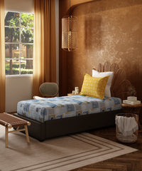 Home Essentials Namaste Bharat Single Bedsheet Set, Dakshin Dwaar Blue| 144 TC Cotton| 1 Pillow Cover