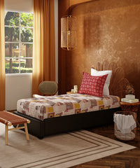Home Essentials Namaste Bharat Single Bedsheet Set, Dakshin Dwaar Brown| 144 TC Cotton| 1 Pillow Cover
