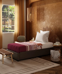 Home Essentials Namaste Bharat Single Bedsheet Set, Gharonda Terracotta| 144 TC Cotton| 1 Pillow Cover