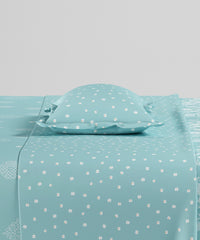 Home Essentials Namaste Bharat Fitted Bedsheet Set, Kolam Streets Blue | 144 TC Cotton| 2 Pillow Covers