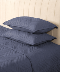 Nectarsoft Italian Retreat King Bedcover Set, Stone Blue|90 GSM Cotton|3 Pc Set