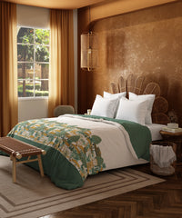 Home Essential Namaste Bharat Double AC Comforter, Chhetinad Green| 144 TC Cotton