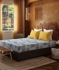 Home Essentials Namaste Bharat Bedding Set, Dakshin Dwaar Blue | 144 TC Cotton|4 Pc Set