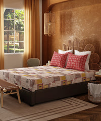 Home Essentials Namaste Bharat Bedding Set, Dakshin Dwaar Brown | 144 TC Cotton|4 Pc Set