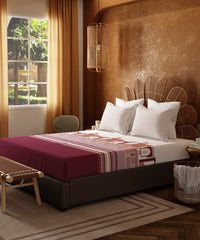Home Essentials Namaste Bharat Bedding Set, Gharonda Terracotta | 144 TC Cotton|4 Pc Set