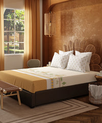 Home Essentials Namaste Bharat Bedding Set, Vatsalya Orche| 144 TC Cotton|4 Pc Set