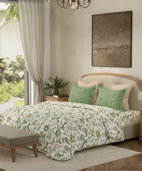 Home Essential King Bedsheet Set,Spring Jacobean Green| 144TC Cotton| 2 Pillow Covers