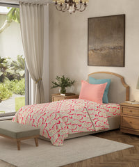 Home Essential Single Bedsheet Set, Roohani Red|144 TC Cotton|1 Pillow cover