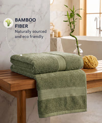 Cotton Bamboo 1 Pc Bath Towel, Hunter Green| 600 GSM