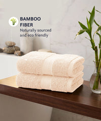Cotton Bamboo 2 Pc Hand Towel, Buttercup | 600 GSM