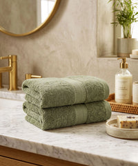 Cotton Bamboo 2 Pc Hand Towel, Hunter Green | 600 GSM