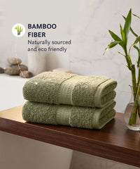 Cotton Bamboo 2 Pc Hand Towel, Hunter Green | 600 GSM