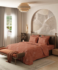 Home Essential Pastel Poetry King Bedsheet Set, Antra Seinna|144TC Cotton| 2 Pillow Covers